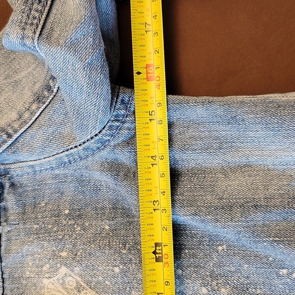 ART CLASS Graphic Studed Denim Jean Jacket M - Picture 12 of 14